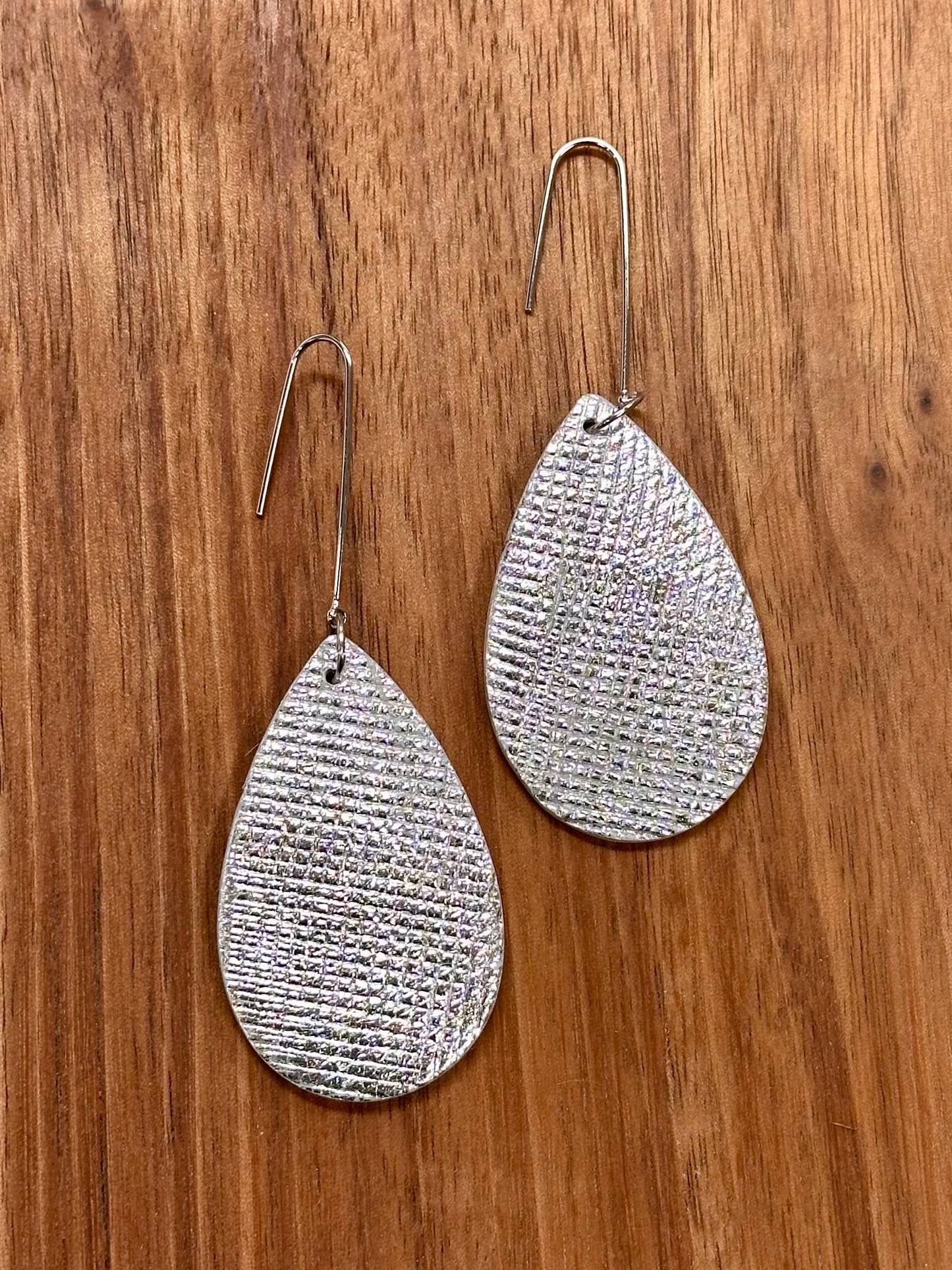 Teardrop - Silver Foil Dangles