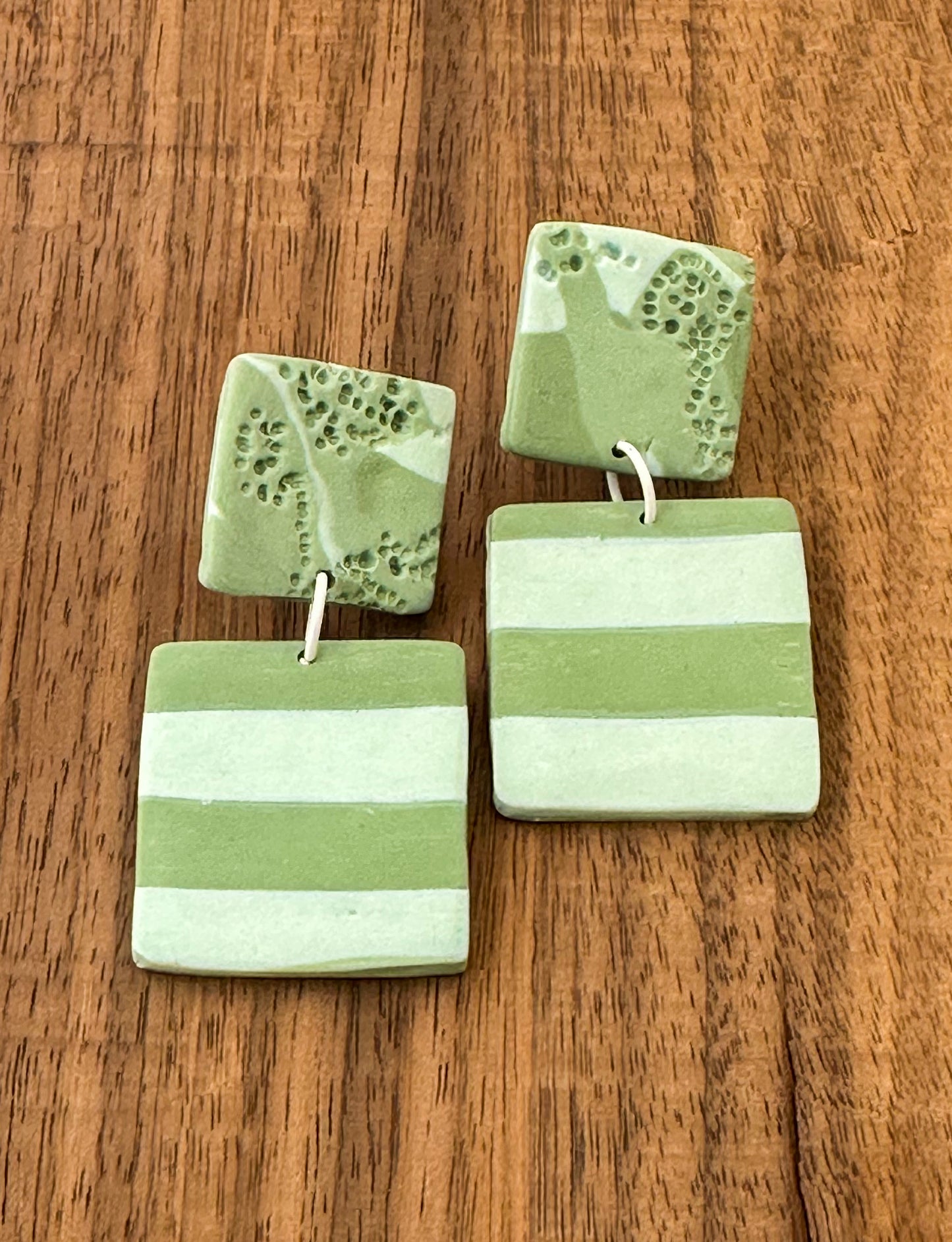 Mint Green & Blue square Dangles