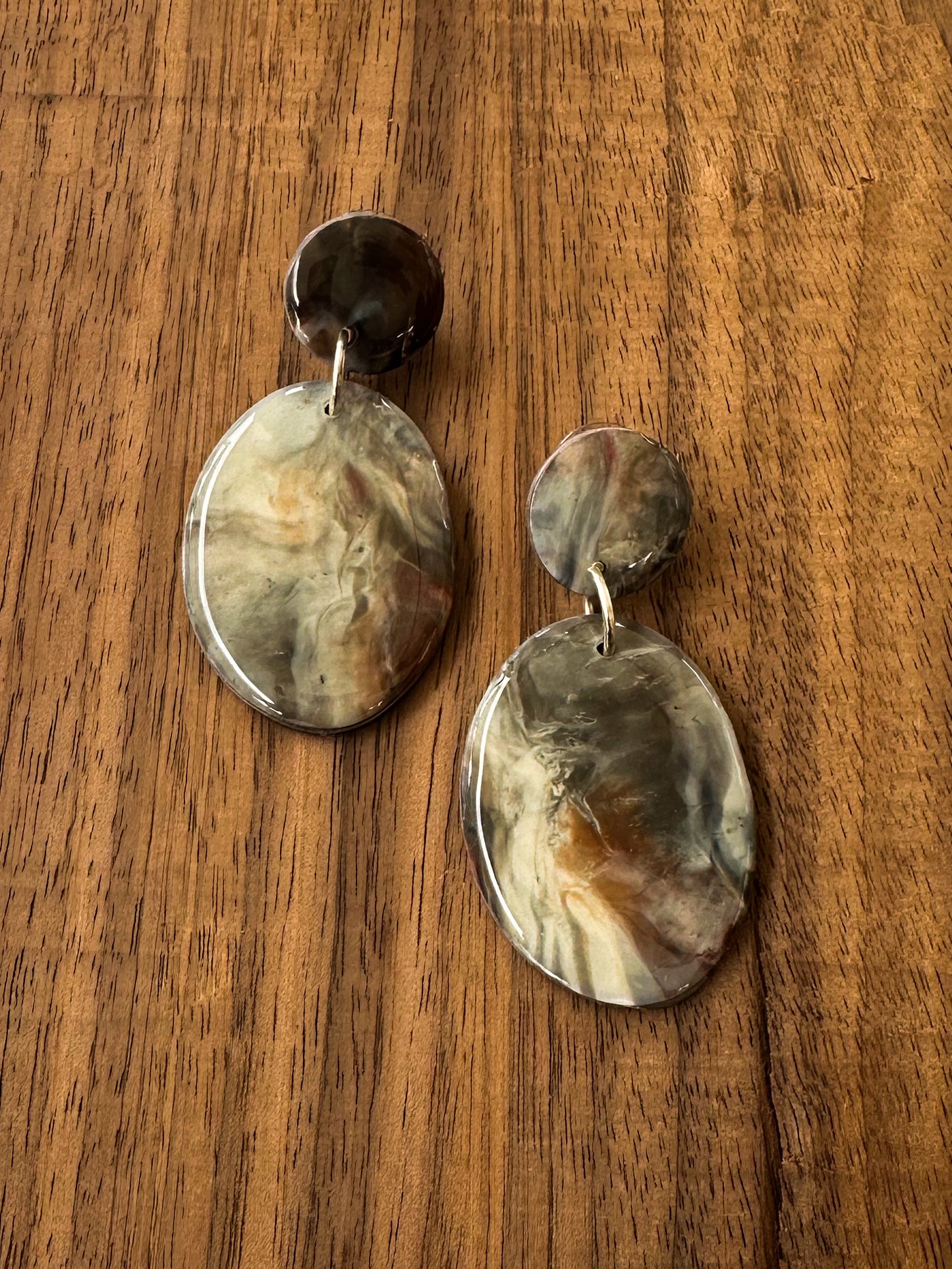 GRACE oval double drop earrings