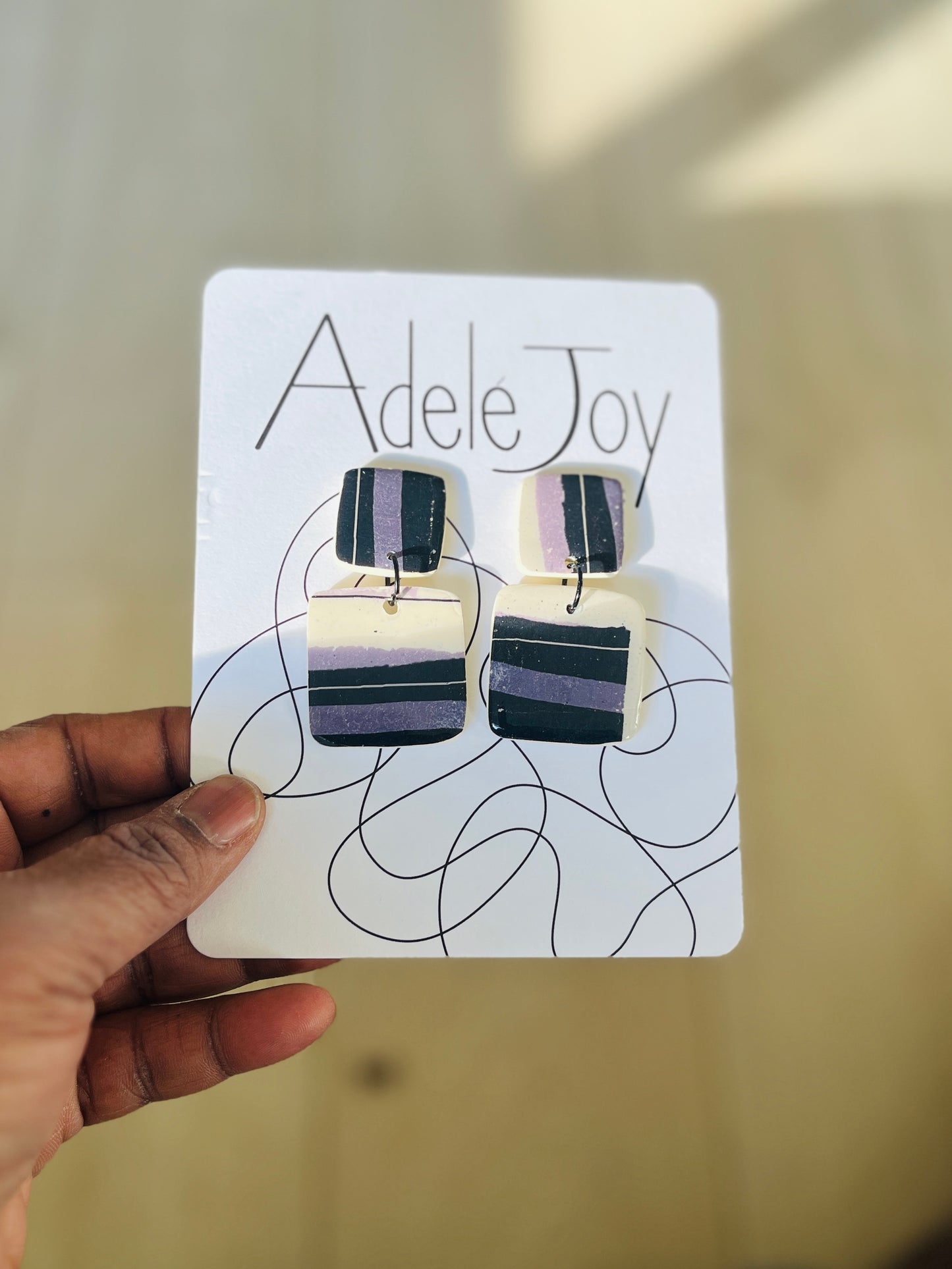 Purple Lane - Dangle/Purple/B&W/ Lines