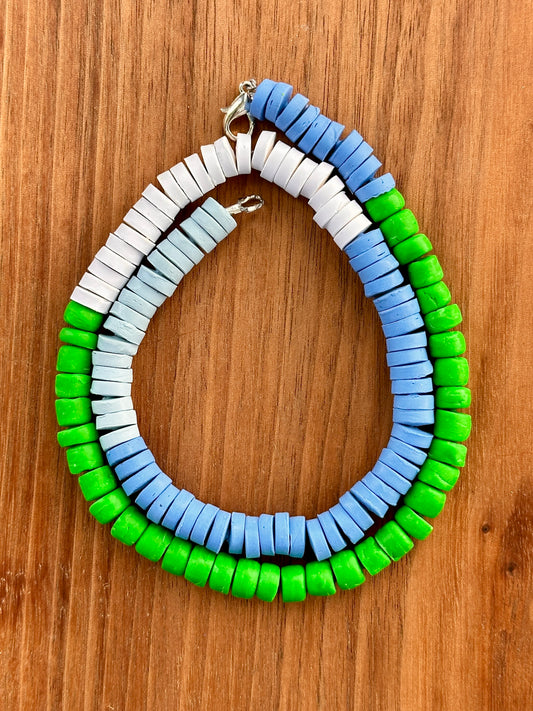 Beaded necklaces - Tri-Colour