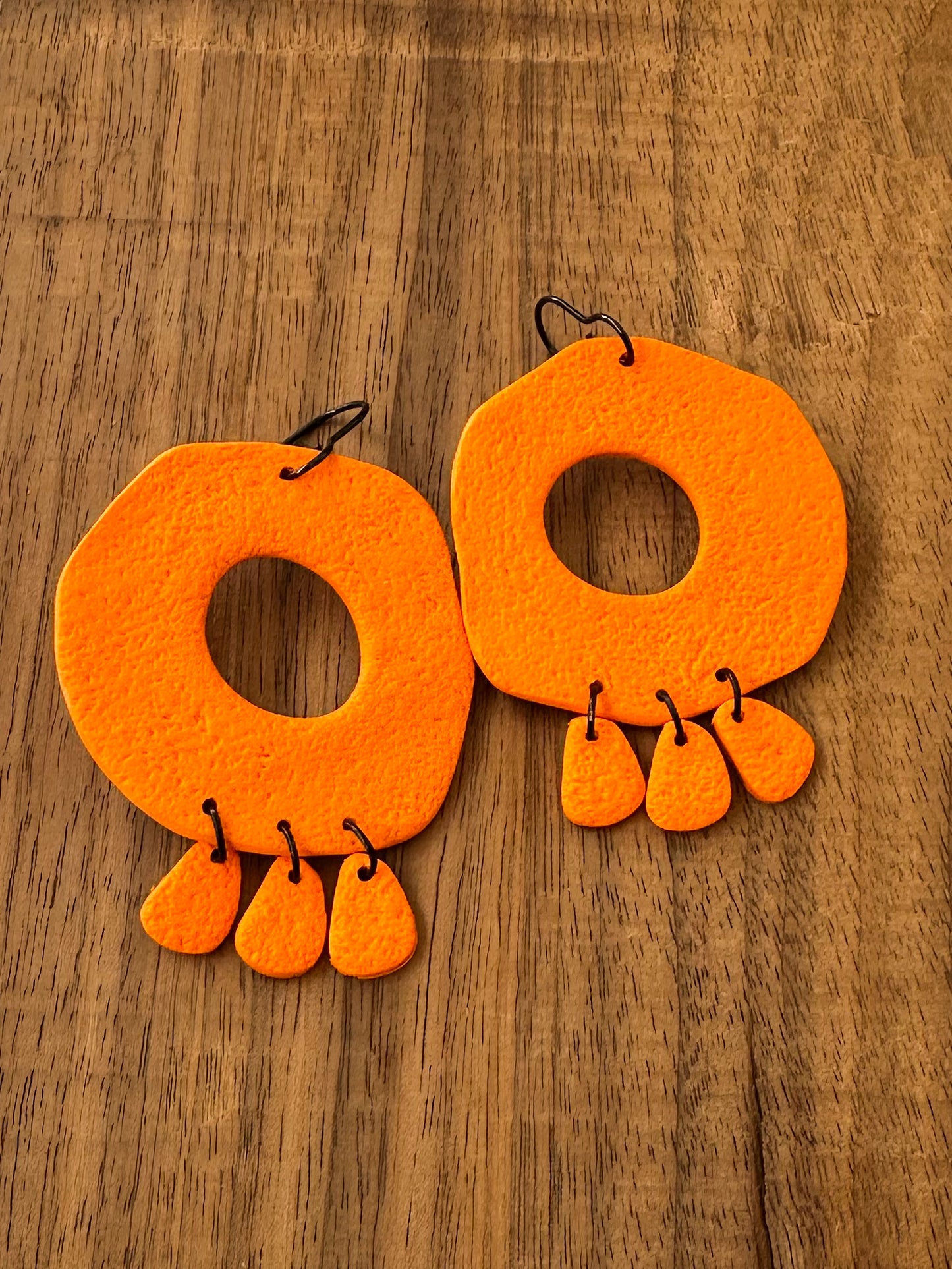 Orange Textured Dangles